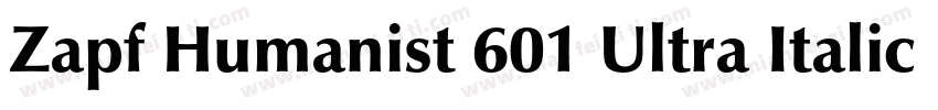 Zapf Humanist 601 Ultra Italic BT字体转换